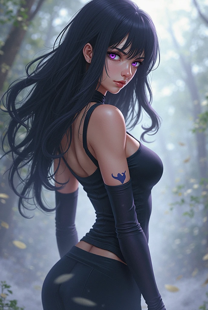 (Mejor calidad, high resolusion, obra maestra: 1.4), una mujer alta y perfecta con una hermosa figura, en un bosque lleno de arboles de cerezo, cabello muy largo ponytail, ponytail, multicolored hair negro y morado, cabello negro y morado, cabello extremadamente largo, long hair, disparo de cuerpo completo, (cuerpo completo:1.2). detalles de la textura de la cara y la piel bellamente presentados, ojos detallados, realista, pechos gigantescos:1.4, (pechos gigantescos:1.2), Gargantilla, (dedo del pie de camello, Cameltoe, en forma de, V-String bragas: 1.4, bragas tiradas hacia un lado, hermosas piernas, dia soleado, dia muy caluroso, sol de frente