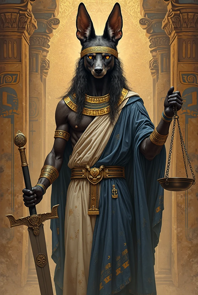 Anubis
Coming from Egyptian mythology, Anubis is the god of mummification, the dead and dying, famously responsible for taking the souls of the dead to the underworld to then be cared for by Osiris. Although it is not certain which animal its head represents, many say it is a jackal. Another of his responsibilities as god is to ensure that everyone has a fair burial and judgment in this trajectory after death, also, therefore, being related to the resurrection.