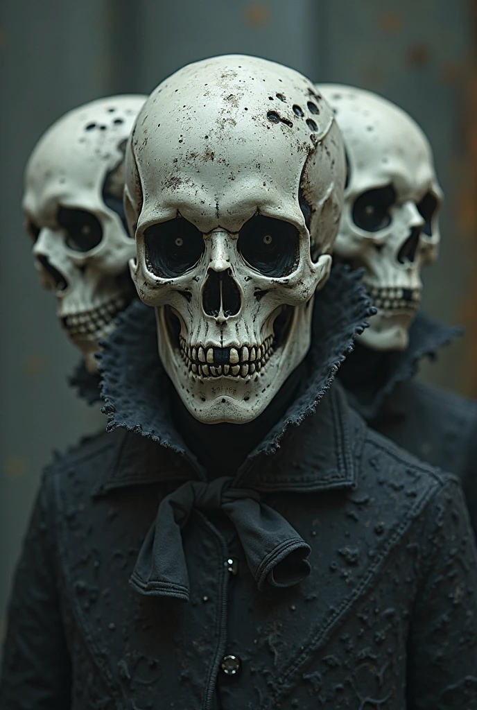 Skeleton army in leather coats