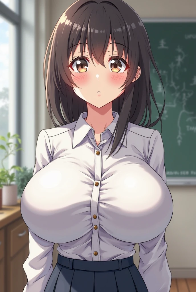 (8k, masterpiece), high resolution, high quality (best quality), Sarah Palin, teacher, with a seductive look and smile, in the kindergarten, spectacular dynamic lighting, beautiful eyes, delicate face, detailed skin, detailed breasts, vivid colors,