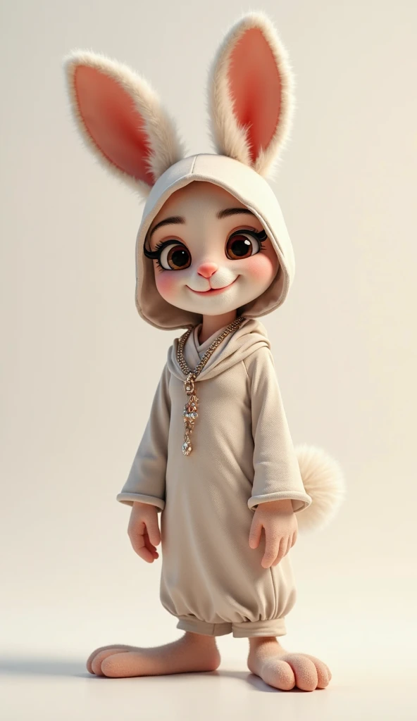 Wonderland-like scenery,Anthropomorphic super cute white fairy baby rabbit, Hold the jade as you wish, Fly, Wear an elegant cloak, A sweet smile, White fur, Bright big eyes, And fluffy tails, Clouds float gently, Extremely detailed 3D animations, Super realistic, Super detailed, luxury goods, Movie lighting, super clear detail, ultra clear material, Close-up, Complex textures, Octane rendering, zbrush, 8K, VRAY ultra-realistic 14247 close-up, Louisa, Eyes