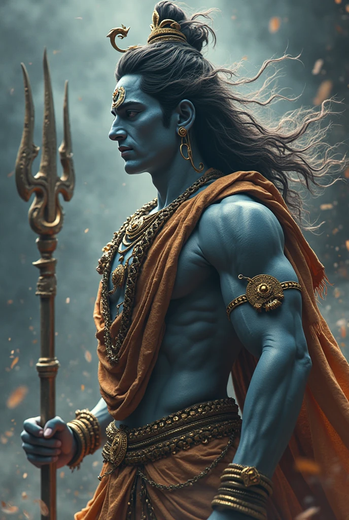 Lord shiv with red buring  in eye add some energy and power
