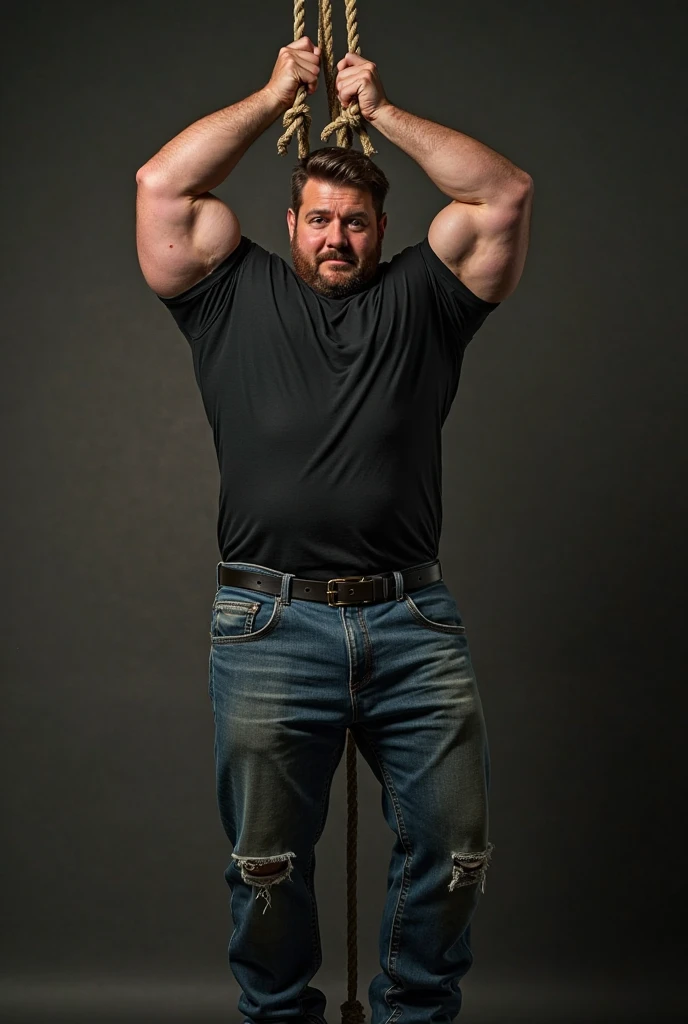 Bodybuilder, offseason, big belly, high detail