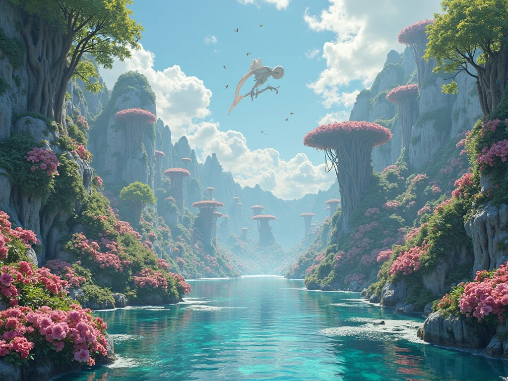 Aquatic anthills with statue of mermaid dome-shaped ant with corals and aquatic plants dome shape under water