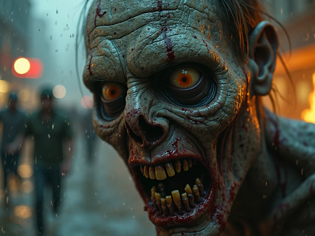   a scary horror image standing on the side of the road,  PICTURE REALISTIC, high resolution, 8K 