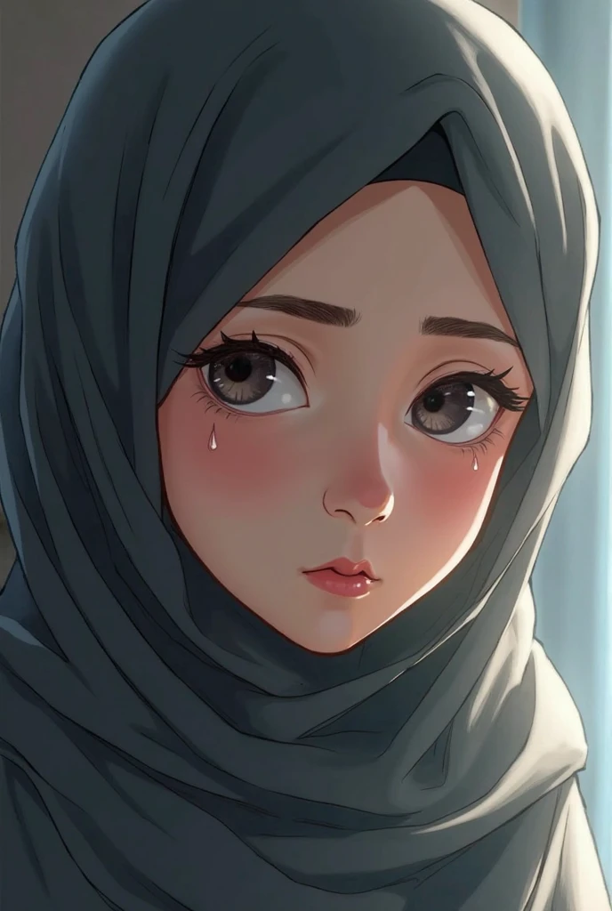 Muslim girl crying