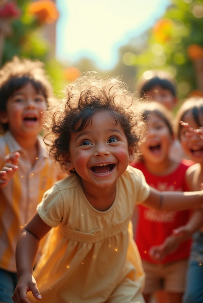 CHILDREN HAVING FUN AND SINGING 