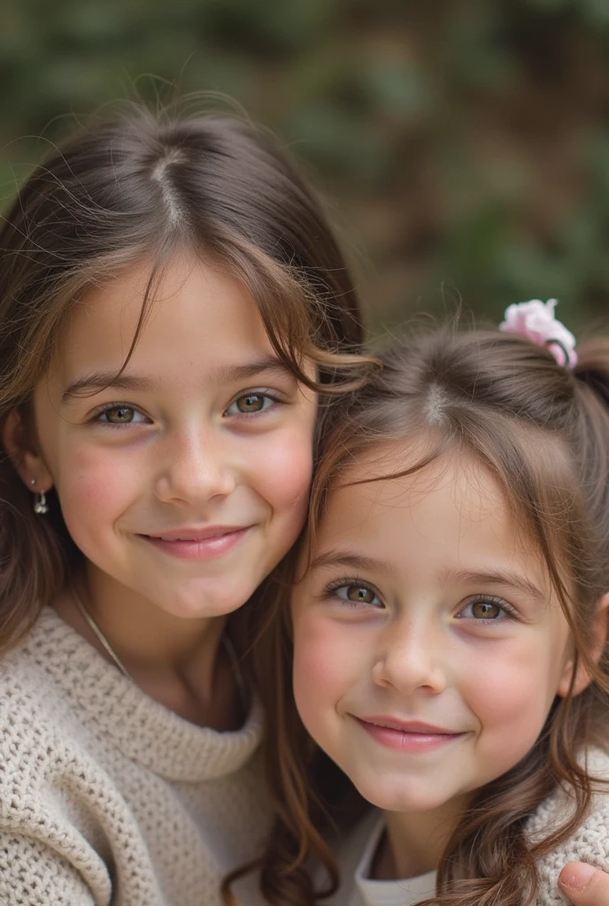 estilo russo, Girl children , estudio fotografico fundo infinito branco, Close-up, busto, retrato , long hair DARK STROKES and giant PURPLE bow on the head
