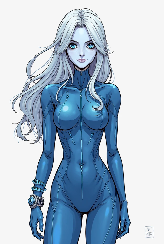 ((masterpiece)),(((best quality))),((character design sheet)), ((full body view)) illustration,1girl, muscular The Smurfs in background, ((blue skin:1.2)), Smurfette, light blonde hair, white dress ((detailed face:1.4)) blue woman, shiny skin, scribbles and marks, , rough sketches, pose, 8k,16k, (simple background, white background: 1.3)