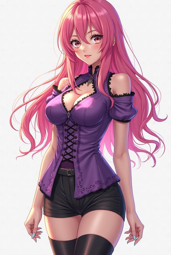 score_9, score_8_up, score_7_up, source_anime,
<lora:wrenchlogown-000006:1>, wrenchlogown, female, light smile, parted lips,
yae miko, purple lipstick, purple dress, black dress, cleavage, makeup, purple eyeshadow, red eyeliner, high ponytail, off shoulder, hands behind back, black thigh highs,
