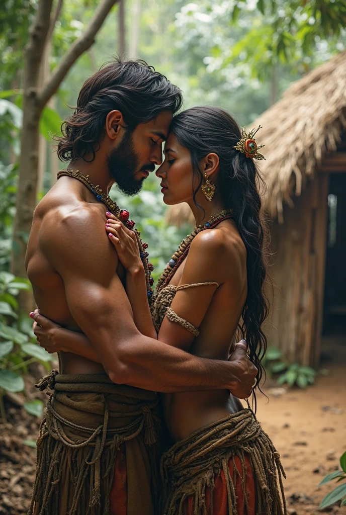 sweety caucasian girl, shy, very skinny, small breast, naked, hugged tightly by the huge Apache tribe male warrior, crowd, in the forest, high res, ultrasharp, 8K, masterpiece