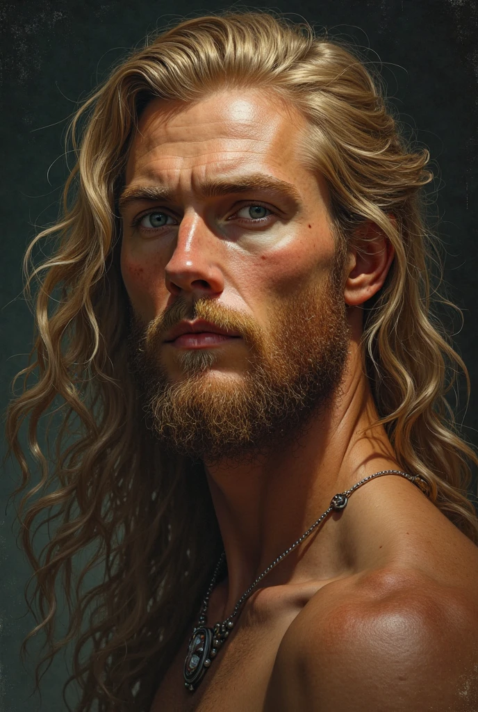 Painted Portrait Leonardo Di Caprio as Zeus Rugged, God of Thunder, Greek God, Blonde Hair, Male, Mature, Handsome, Upper Body, Muscular, Hairy Torso, Fantasy, Intricate, Elegant, Highly Detailed, Digital Painting, Art Station, Concept Art, Soft, Sharp Focus, Illustration, Art by Gaston Bussiere and Alphonse Mucha --auto