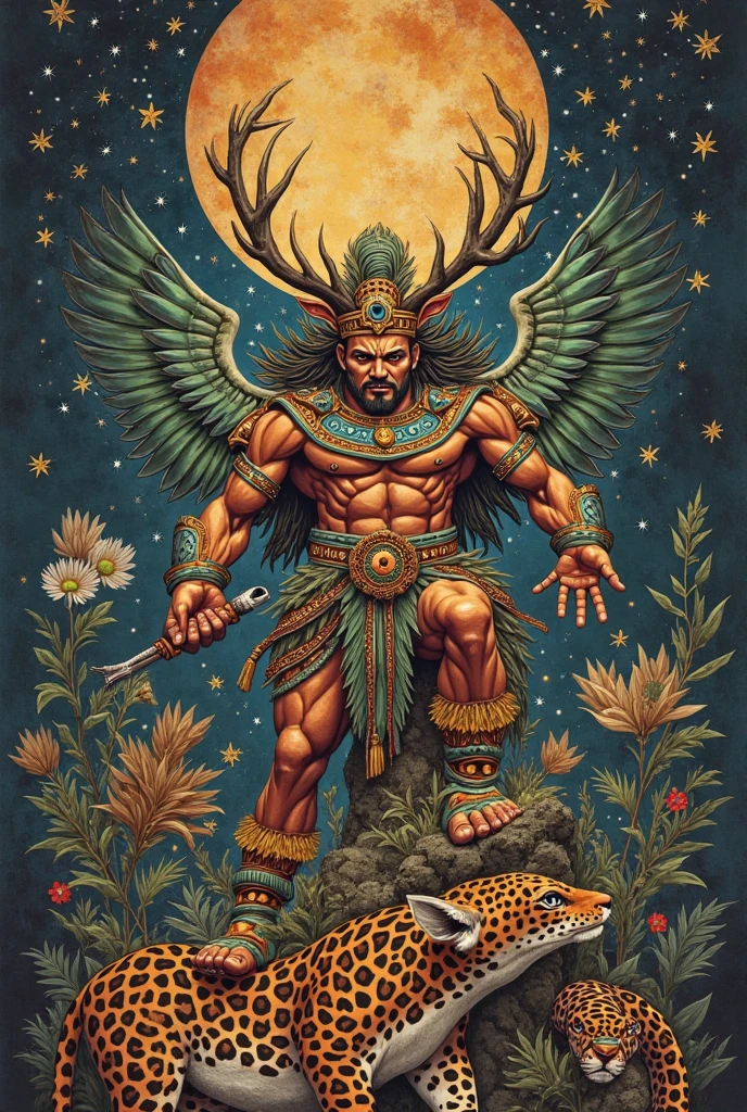 A forbidden scene unfolds in The Garden of Eden as Satan, with a fallen figure's form, sneaks into the lush paradise. His grandeur portrayed in exquisite detail, his once-angelic visage now twisted with malice and deceit. His red eyes, burning with a fierce intensity, pierce through the veil of darkness that surrounds him. A towering, fiery pit smolders beneath his feet, its flames crackling menacingly as he plots and schemes. His horns are intricately curled, sharp points piercing the air, a chilling reminder of his fallen grace. In the background, the serene beauty of Eden remains,
