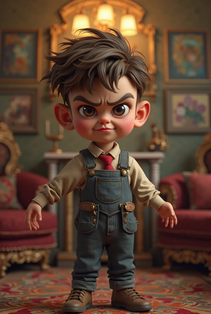 cute little ??? character from mario game, chibi, ultra detailed, pixar design, 4k, uhd, studio lighting, full body, beard, bald, modern disney style