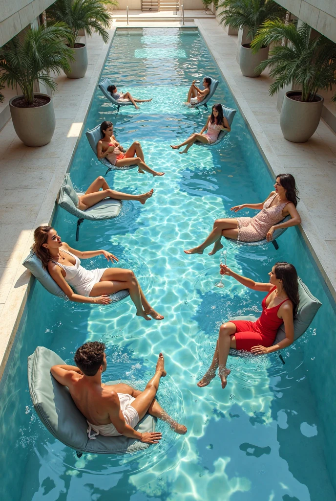 Pool parties, people playing in the water, by massimo vitali and Brandon Woelfel, full body, best quality, masterpiece, very aesthetic, perfect composition, intricate details, ultra-detailed, vivid colors