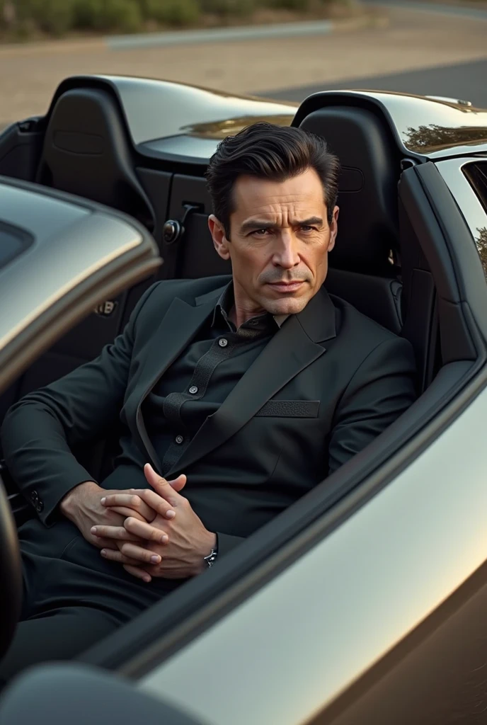 James Bond in his car