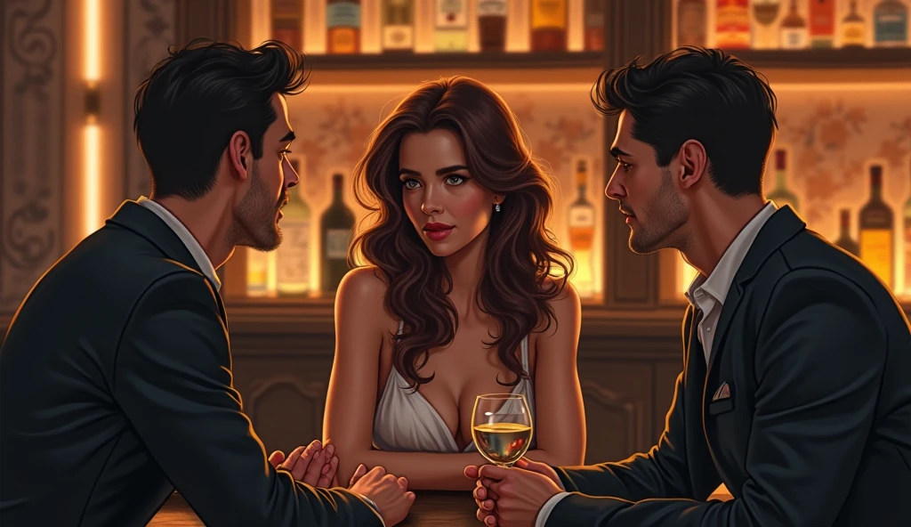 michelle dockery, jason butler harner jessica brown-findlay, harry lloyd are in the bar drinking and smiling