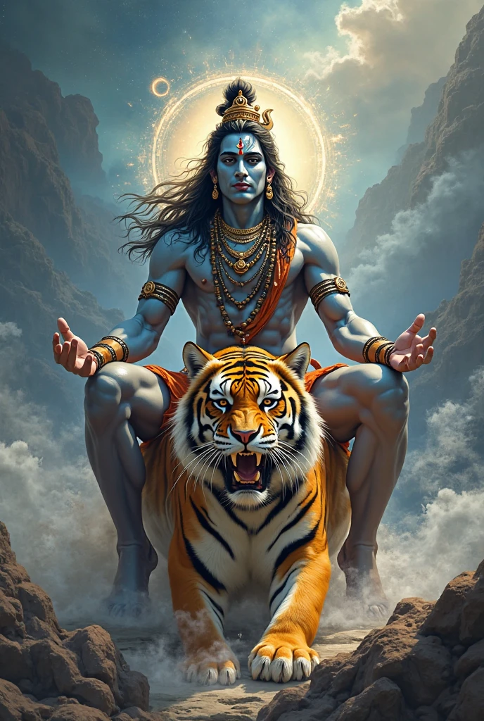 Lord Shiva sitting on tiger