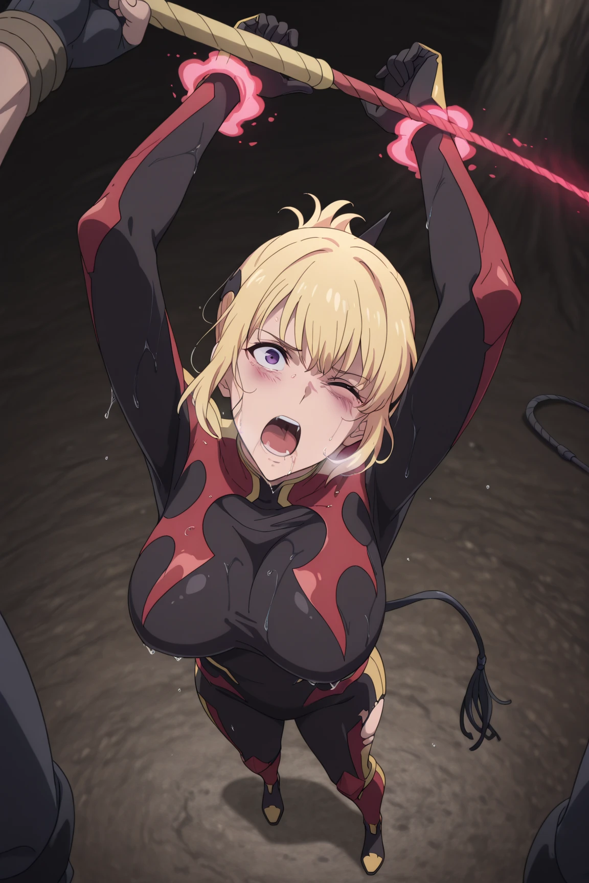 NSFW,vagina,sex,chest focus,mature woman,huge breasts,cleavage,underboob,bob cut hair,bright golden hair,her body is completely covered with a huge amount of cum,blindfold,Raise the hand,spread your legs,raise your legs,lean back,embarrassing,open your mouth,blowjob,off shoulder black bike suit,look into the navel,black shorts,black leather gloves,thick tentacles,thick tentacles in mouth,thick tentacles bound breasts,thick tentacles bound body,excess semen,semen on hair,semen on clothes,cum on chest,Semen on the body,cum in mouth,cum in pussy,cum on face,dutch angle,close to the viewer,from below,in the darkroom