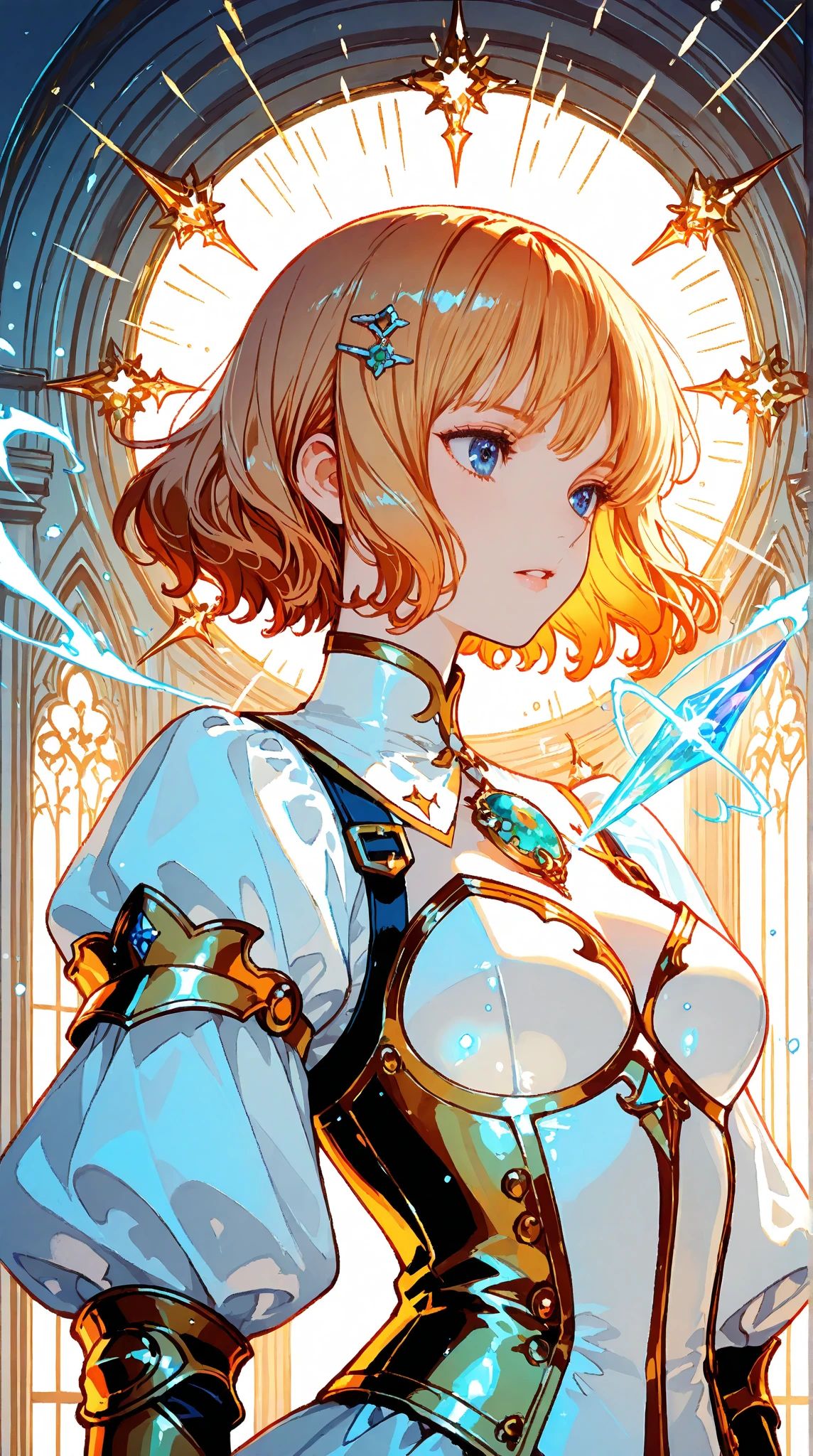 (masterpiece), (best quality), (ultra-detailed), (highly detailed CG illustration), (extremely delicate and beautiful),
(1mechanical girl), ((looking at viewer)), ((wedding dress)), ((galaxy background)), (cute delicate face), ((portrait)), (earrings), (jewelry), (diamond), (machine made joints), ((bare shoulders)), ((mechanical limbs)), (exposed muscles), (blood vessels connected to tubes), a brain in container,((mechanical cervical attaching to neck)) ,(wires and cables attaching to head and body), ((medium breasts)), ((short hair)), ((yellow hair)), ((helmet)), (character focus),science fiction