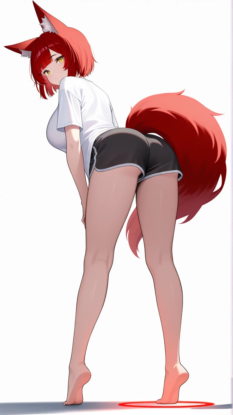 red hair, white body, red eyes, long hair, sky face, stockings, shy pose, panties, cameltoe, behind view, my little pony, school underwear, blush on ass, seductive pose, big ass, big breasts, thong