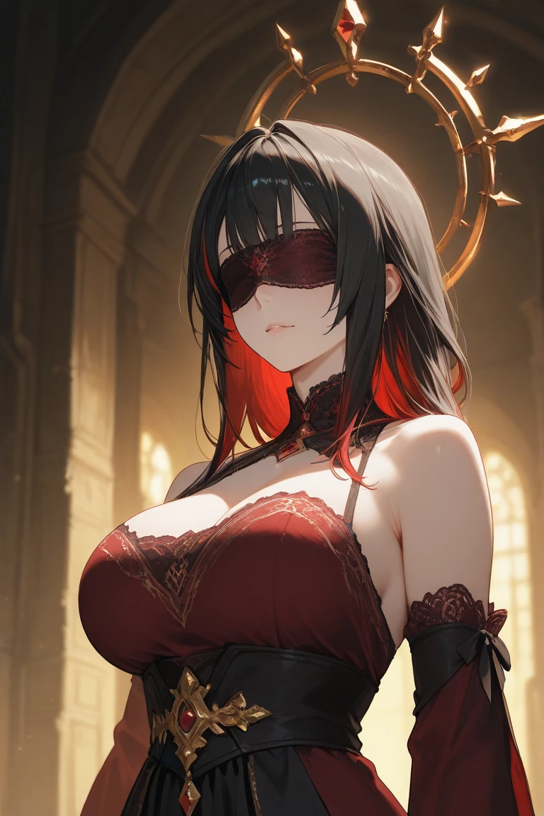 masterpiece, best quality, high resolution, ultra detailed, detailed,1 beauty girl, (full body:1.0), dark background, break (monster girl:1.2),(embodying the allure of the unknown, touch of dark fantasy, hint of sensuality),assasin, cool, dark,(anime:1.2), 完璧な顔, (black oni mouth mask:1.3)