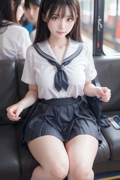 8k, RAW Portrait (Japanese women),masterpiece、Realistic:1.3、Realistic, Ultra-high resolution, Highest quality, Real Life Photos ,(((Showing panties:1.4)))、((Sitting on a train seat on the Yamanote Line, looking at my smartphone.))、
((((1 person:1.5)))), (((電車内でPlease lift your skirtパンティーを見せびらかす女子高生:1.4)))、(Cute Face:1.3),((Japanese schoolgirl))、(((School uniform:1.6))))、 Black Hair,(Written boundary depth:1.3)、 ((Dark brown eyes:1.2))、(Realistic skin texture:1.3)、(Immersive atmosphere:0.8、Chiaroscuro:1.2) 、(Audience:1.3)、((Expressionless:1.3))、((Red cheeks:1.1))、((very small white panties:1.4))、((Please lift your skirt))、(Emphasize panties)、((Spread your legs out to the side:1.4))、Skirt Lift、Please lift your skirt