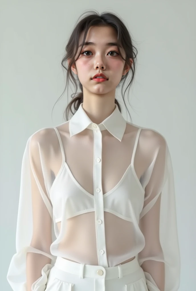 You are a professional photographer。Highest quality, masterpiece, Ultra-high resolution, (Realistic), Sit down and spread your legs、RAW Photos, Japanese Idols、Bob Hair、Whole Body Ezbian、choker、Highly detailed face and skin texture, Delicate eyes, double eyelid