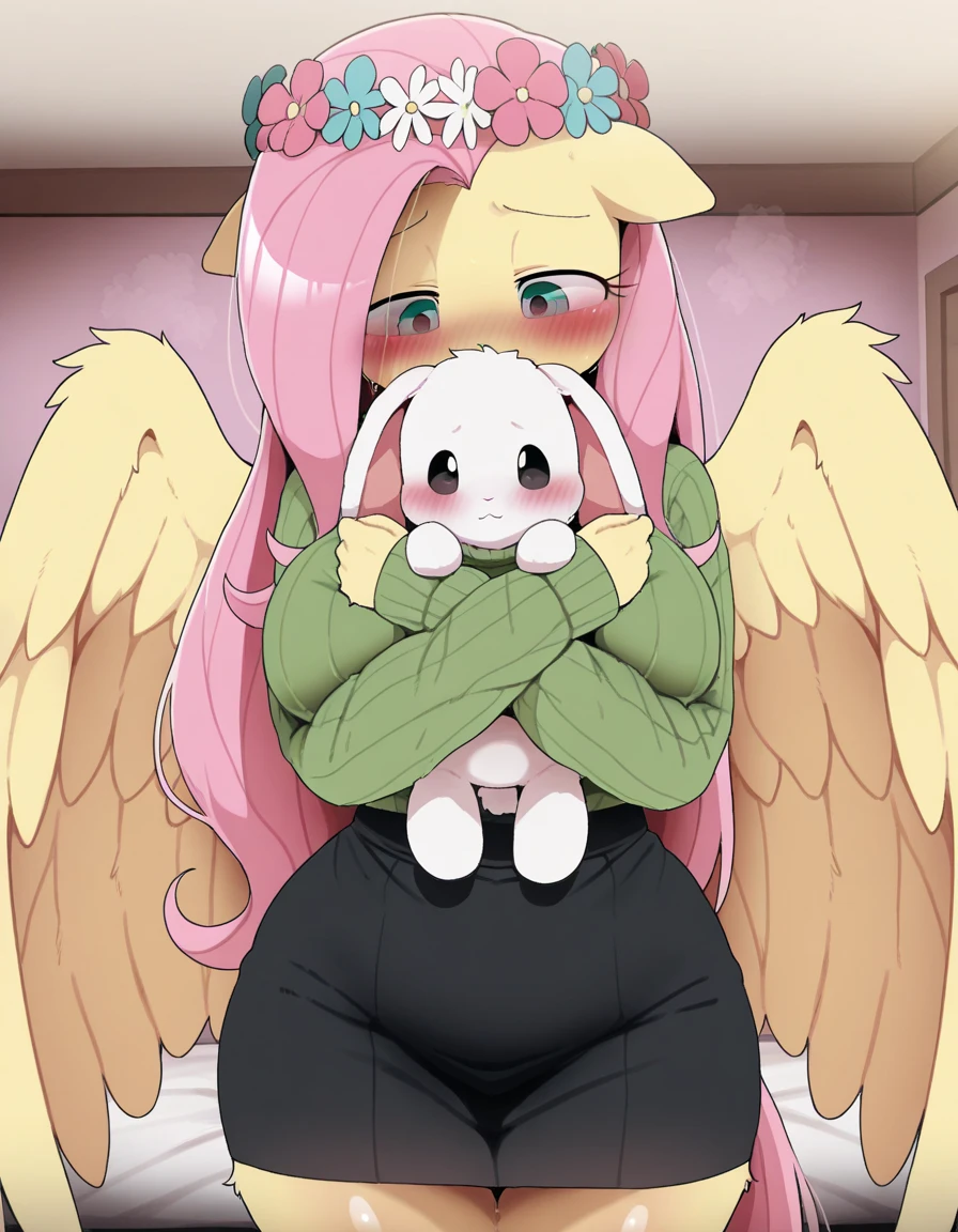 My little pony, anthro, fluttershy goth, ((dog fuck girl while she is on all fours)), blush, pain face