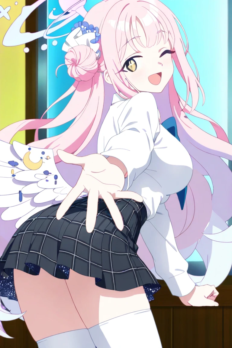 (masterpiece)、(highest quality)、((Super detailed))、(super delicate)、Cute naughty idol、Pastel colors hair、beautiful breasts、Beautiful butt、Gorgeous、Fantastic starry sky、beautiful sea, blue panties pulled down, butt facing camera, looking back at viewer, (((panties pulled down))), bent over, showing vagina , nude pussy, naked vagina, pussy, panties pulled down, panties around knees, panties slide down, underwear pulled down