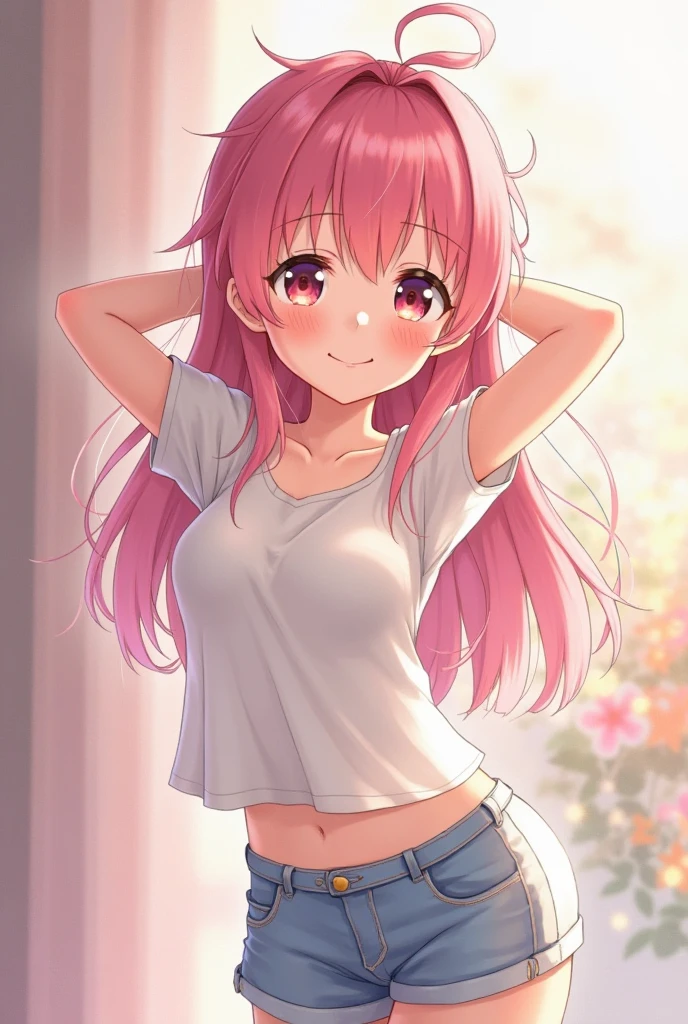 score_9, score_8_up, score_7_up,source_anime, high res image,masterpiece,best quality,girl,cute face,clear skin,shiny hair,ultra detailed eyes,simple background, jyojipan, panties,abashed