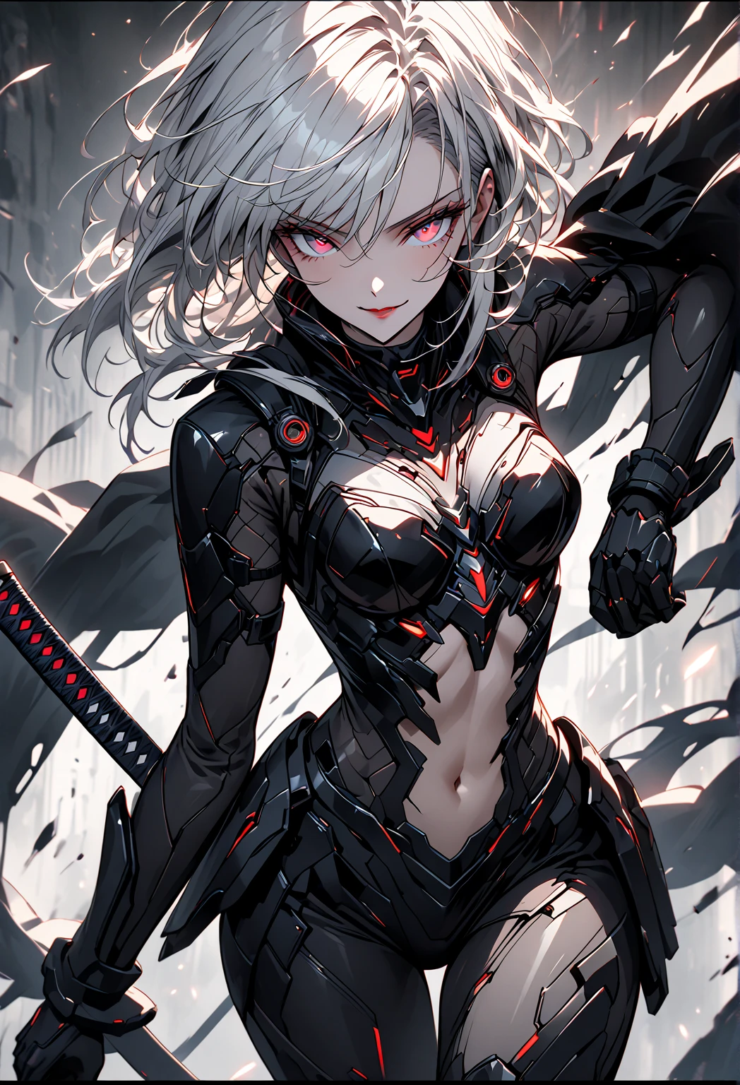 desolate lab, multiple arms, monster, female, arm focus