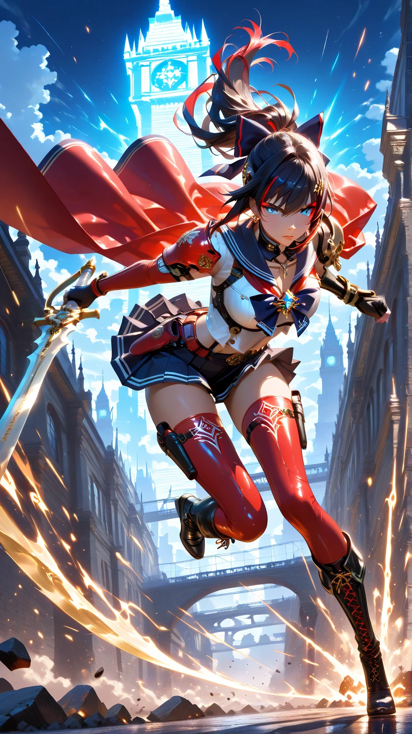 Hiroyuki Asada, Dariusz Zawadzki, Surreal, mysterious, bizarre, fantastical, fantasy, Sci-fi, Japanese anime Fire becomes my strength, water becomes my knowledge, wind becomes my path, earth becomes my clothing, miniskirt magical beautiful girl swordsman, perfect voluminous body, detailed masterpiece dynamic action poses angles low high Hyper realistic sharp focus coquettish seductive embarrassing blushing shy happy real