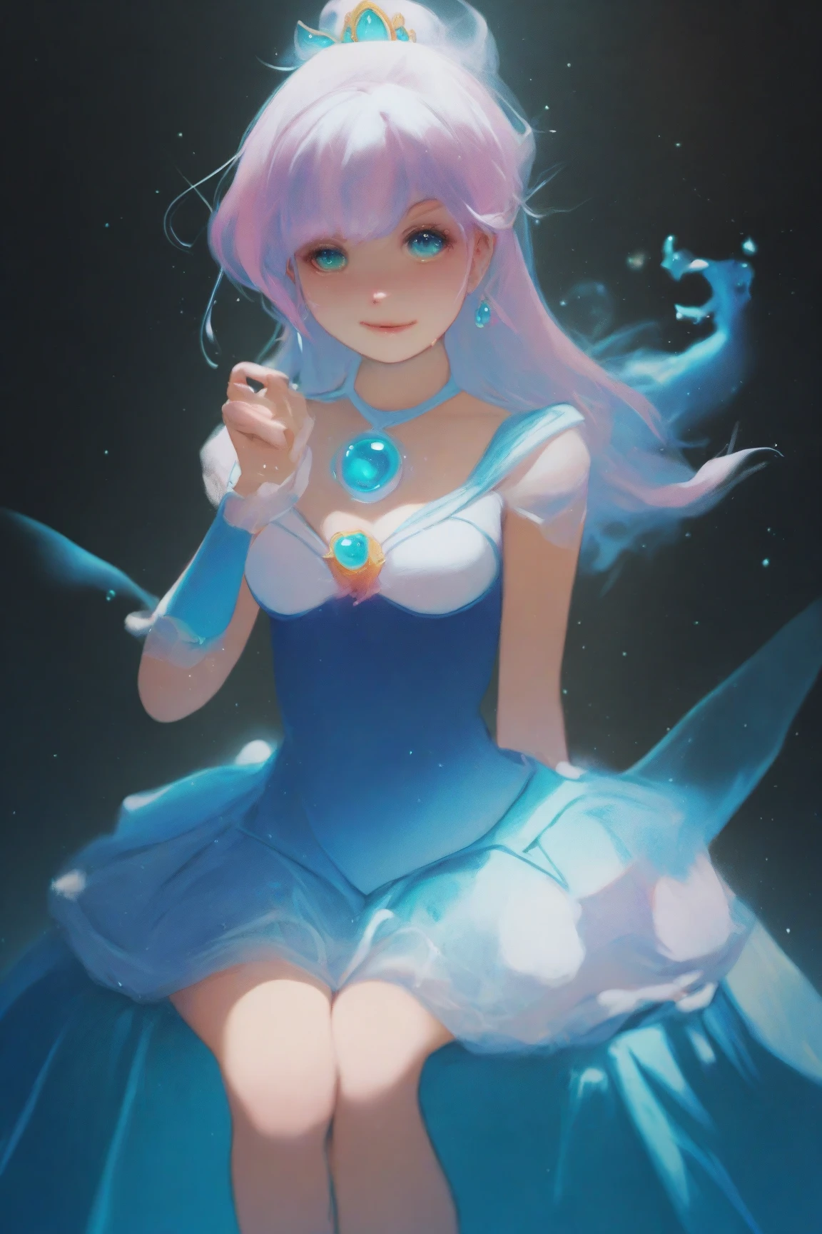 (masterpiece, best quality:1.2), <lora:princess_mandie:1>, princess mandie, 1girl, solo, earrings, jewelry, green eyes, colored skin, pointy ears, purple hair, long hair, open mouth, breasts, medium breasts, cleavage, star \(symbol\), bare shoulders, parody, yellow skin, antennae, fangs, dress, very long hair, upper body, teeth, outdoors, stars, night sky, green skin,