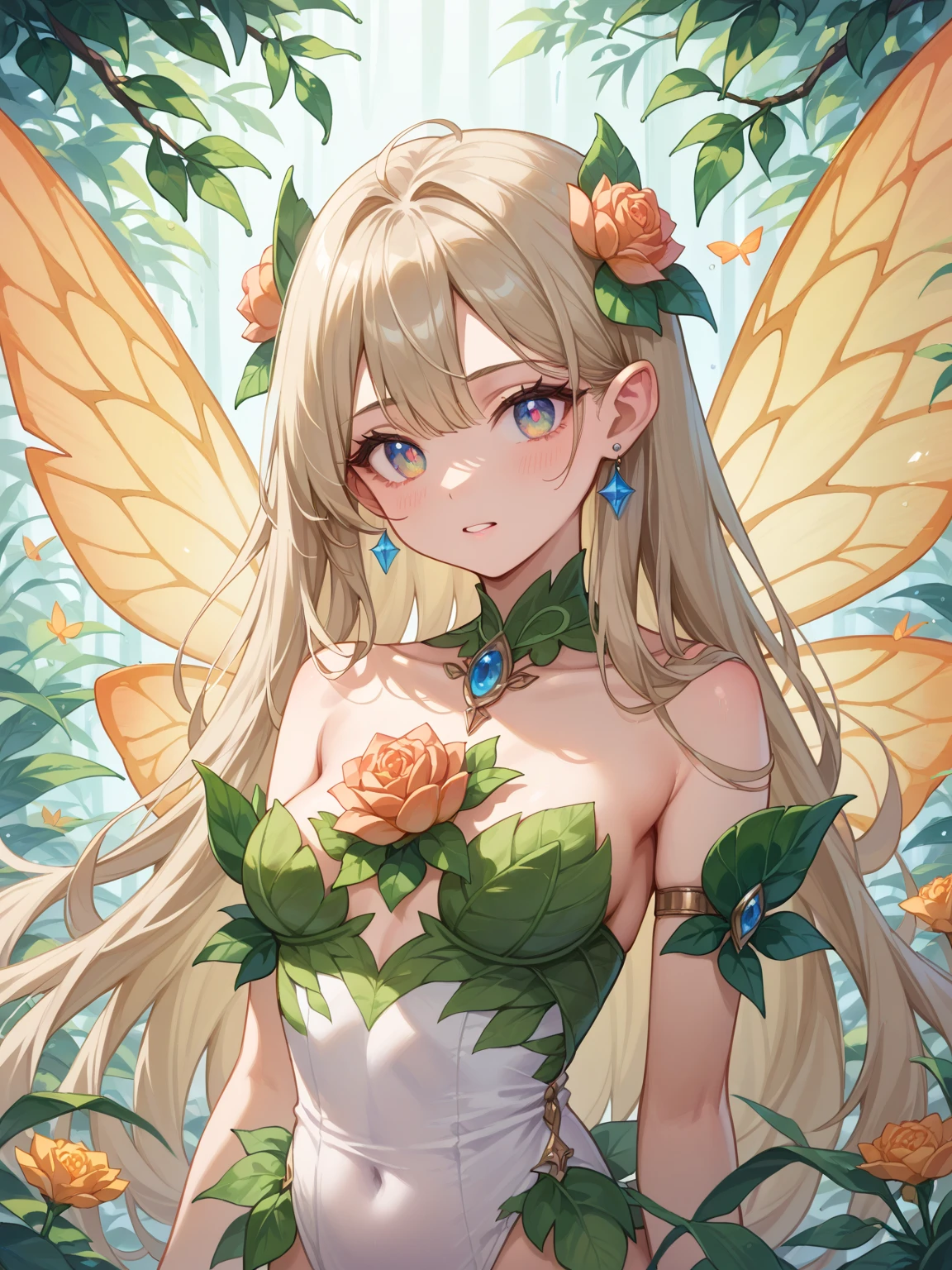 flower monster woman Blonde Alraune 腰から下が大きなflower Carnivorous plants