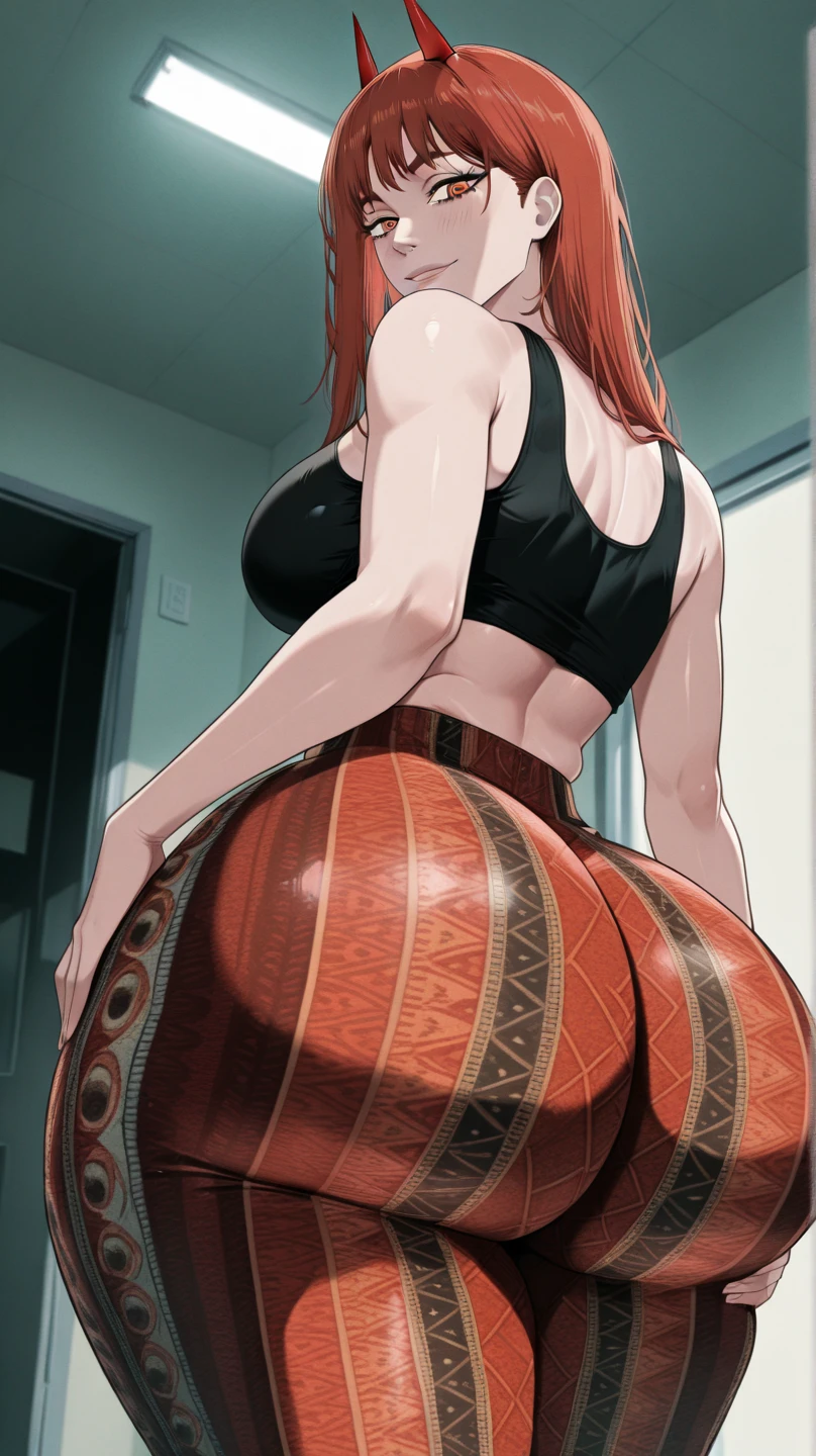 (big ass, huge ass, gigantic ass, disproportionate ass), SFW, (long ((red hair))), (lingerie, ass zoomed), curv, firm ass, humongous ass, big thighs, suggestive pose, sexy pose, bending over