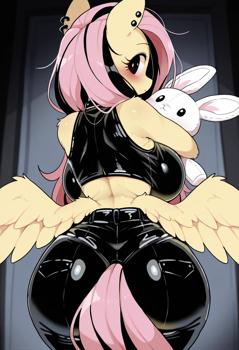 Earth pony, white mane,light blue cybernetic eyes, cybernetic body,black sclera ,black body color long mane ,pony ,horny pink heart eyes pussy,bending over the viewer maid outfit dripping pussy moaning loudly , drolling cum inside deep anal, balls deep