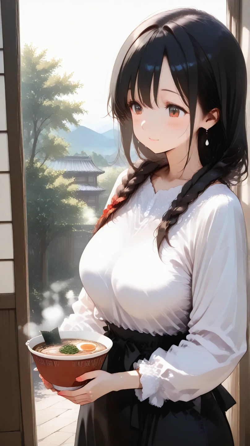 anime, quadril insanamente largo e liso, coxas grossas, oppai big, paisagem da cozinha