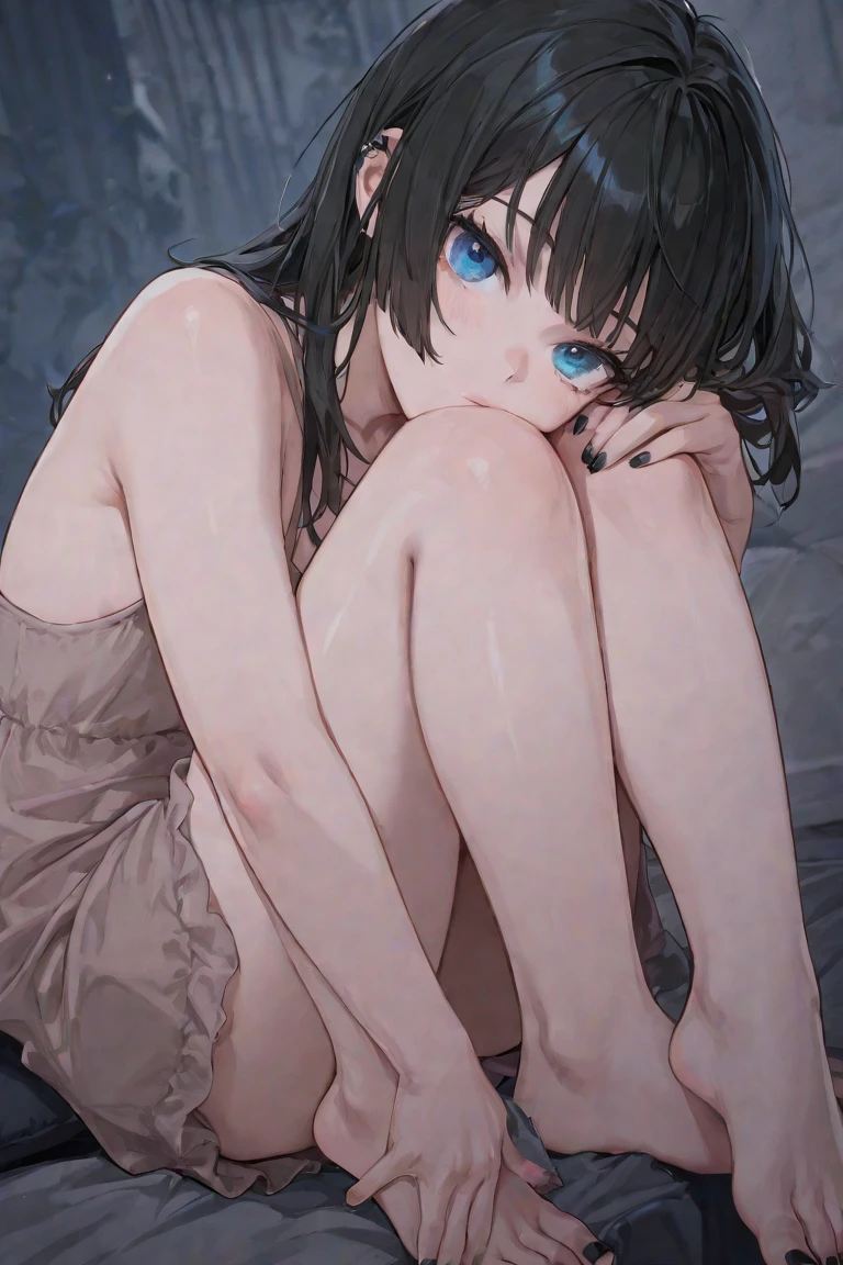 NSFW、(masterpiece, Highest quality, Super detailed:1.3), Perfect composition, 4K, (Very detailed, Super detailed), Soft lighting, Flushed face, High resolution, 8k Texture, Attention to detail, Very detailed肌の質感, Magnificent details, High Sharpness, One girl, (Fine grain:1.3), (25-year-old woman:1.3),squat、(Spread your knees:1.5)、(Finger the crotch)、(Love juice flows from the crotch)、Stringy love juice、Completely naked、(Angle from the front)