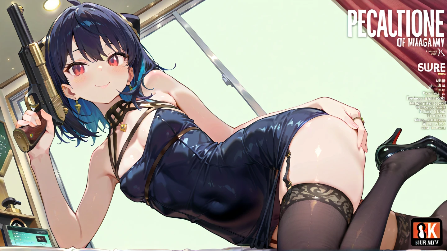 1girl, clorinde \(genshin impact\), genshin impact, genshin impact, perfect eyes,living room,lying on a sofa,bondage,gaged,ballgag,rope,hand behind back,masterpiece,very aesthetic,newest,
