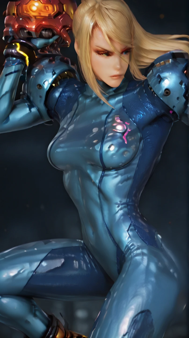 (anime style), masterpiece, depth of field, photorealistic, absurdres, best quality, 8k, best quality, perfect lighting, cinematic lighting, 1girl, female, mature, portrait,  samus, zero suit, blue eyes, ponytail, spaceship, cockpit, smile, large breasts, looking at viewer, see through clothes, transparent, transparent clothes, sexy girl with very big breast in a space room, narrow waist, looking at viewer, seductive posture, sexy pose, alluring, clean, beautiful face, pure face, pale skin, samus, mole, (((portrait))), (((zero suit))), ponytail, (blue eyes), spaceship, huge breasts