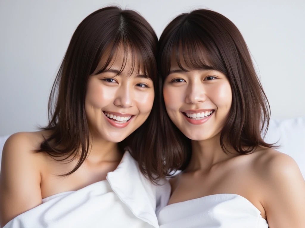 Highest quality, masterpiece, Ultra-high resolution, (Realistic:1.3), RAW Photos, (One Girl), (a photo from the neck up), (18-year-old), (smile:0.9), (Shiny skin), (Medium Hair, Dark brown hair), (White T-shirt), (Casual shorts), (Ultra detailed face), (Highly detailed eyes), (Highly detailed nose), (Highly detailed mouth), (Very skilled hands), (Super-detailed body), Sony a7, 85mm lens, f9.0