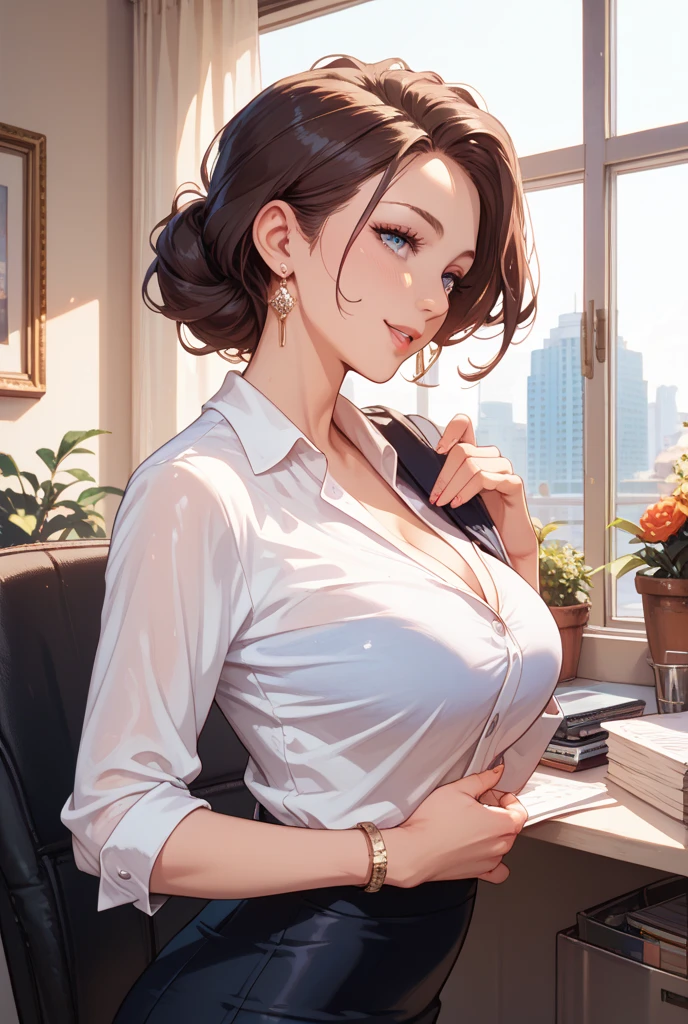 1woman,random office lady fashion,(Thin type),(large breasts),(random sexy pose),(random hairstyle),(Highest image quality,(8K), Ultra-realistic, Best Quality, High quality, High Definition, high quality texture, high detailing, Beautiful detailed, fine detailed, extremely details CG, Detailed texture, realistic representation of face, masterpiece, presence),(wearing glasses:1.2),black pantyhose