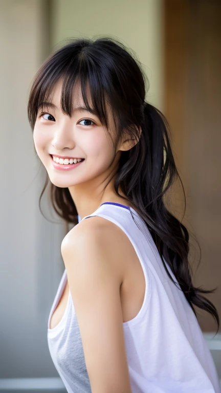 (8k、nfsw、highest quality、masterpiece:1.2)、(Realistic、Realistic:1.37)、Professional baseball、Sleeveless、mini skirt、Very detailed、超A high resolution、1 girl、Cheerleader、Beautifully detailed face、Laughter、narrow、(Slim waist) :1.3)、Beautiful and detailed skin、Skin Texture、Floating Hair、Professional Lighting、Human whole body、Shortcuts、Bob Hair、E Cup、smile、24-years-old、White Ribbon、Baby Face、子供っぽいsmile、Sappin''''、Moisturizing lips、Pale pink lips、Upper body naked、Lace green underwear、Micro size underwear、Umbilical cord prolapse、D cup breasts、Cleavage