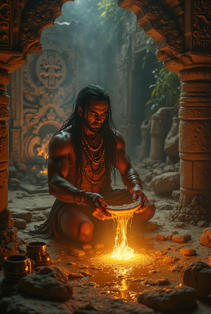 God hanuman photo making a home with sand