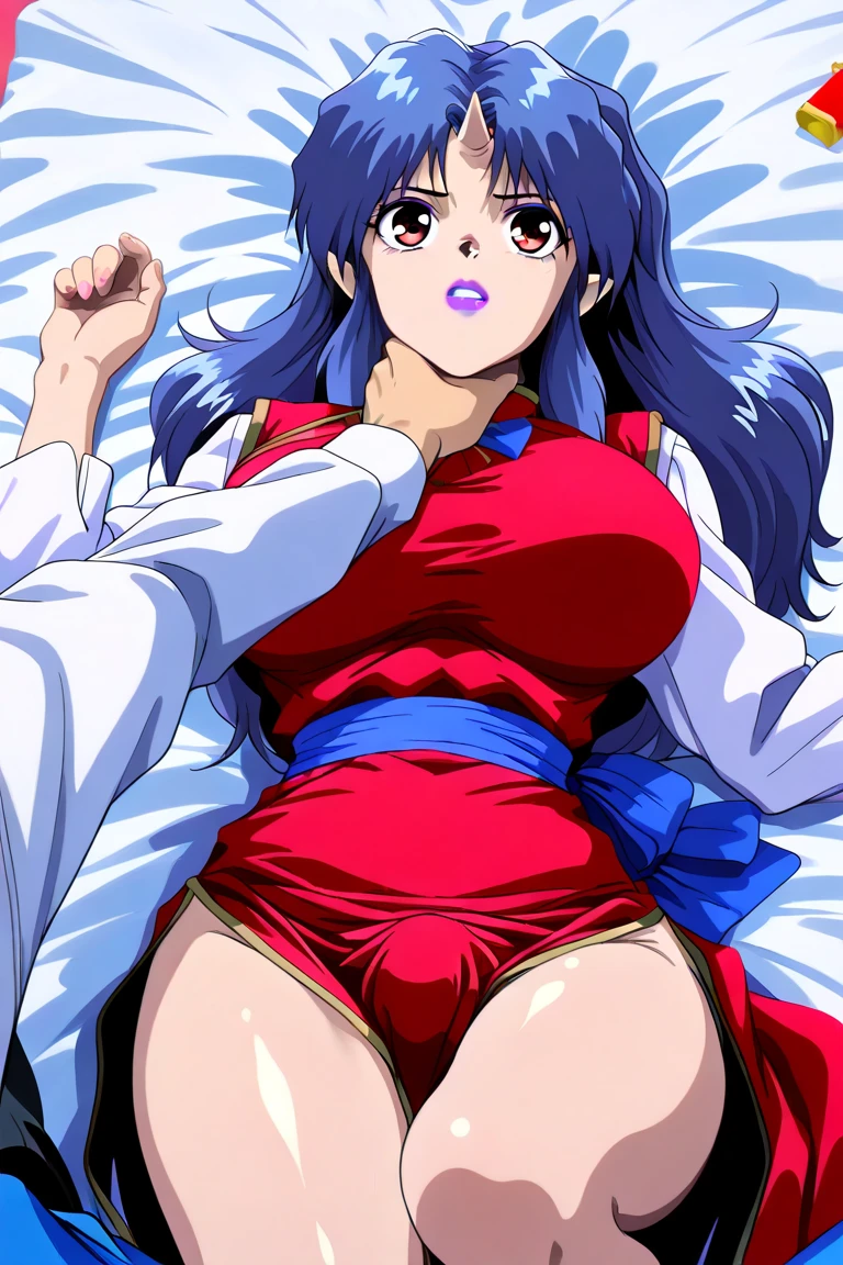 masterpiece, best quality, beautiful art, high resolution, well formed hands, body and fingers, 1 woman, solo, Sailor Mercury, grown up, cosplaying as Mai Shiranui , adult, big breasted, cleavage full body, blue hair, hair ribbon, gorgeous legs and, thighs, sexy Japanese clothes, hair ornament, elbow gloves, tiara, sailor collar , ryona , in peril, she is being beaten up by her opponent, she is knocked down and she is slapped in the face and being slammed against the floor, being humiliated by her opponent, receiving the impact of her opponent's attacks, closed eyes, screaming in pain and agony, ryona and perilous scene, bouncing breasts, weak and helpless, martial arts tournament on the beach