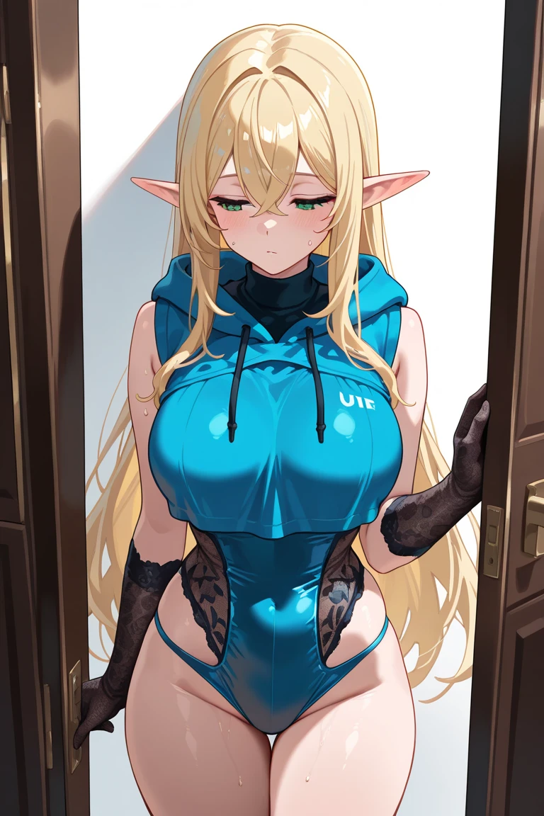 inkling girl, blonde, Splatoon2, blue eyes, sexy, big breasts, smille, transparent dress