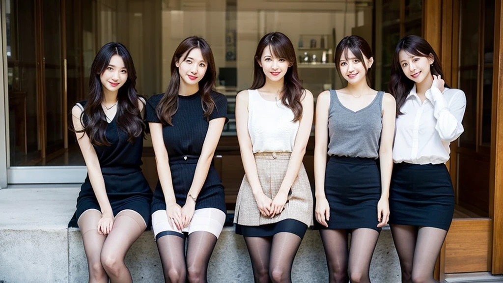Several women posing for photos, large tits ,showing boobs,Women in Their 20s,In Shibuya,Women standing side by side,Take a look at viewer ,Bright lighting, miniskirt, Elegant Pose, Poses variadas,Costumes with bright patterns,,blog-photo, doing an elegant pose, grand!, elegant glamor pose,Tall women, Happy!!!, Event Photography, glamour pose,Blackknee High Boots, royal elegant pose, Cute elegant pose, elegant smiling pose, Dynamic!!, Exterior Pose