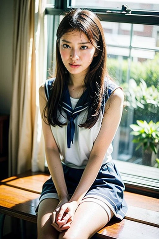 The face is definitely Amamiya Sora,Blue-based high-leg