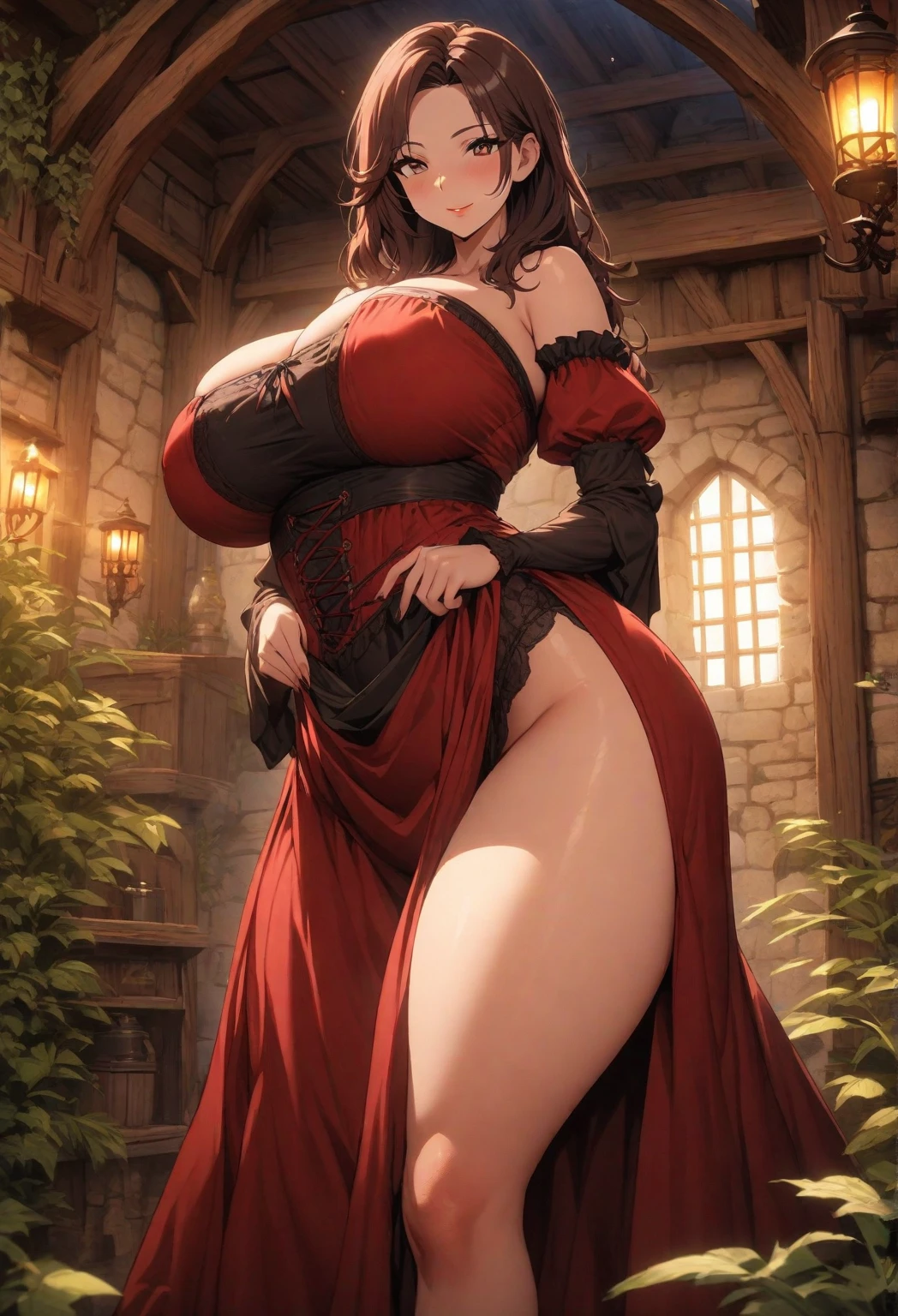 (best quality). (Ultra Detalhado). (1girl), Olhando para o Viewer. (Antecedentes detalhados). belos olhos detalhados. rosto delicado e bonito. (high saturation), seios grandes, droopy breasts, (((sexy date red lingerie outfit))), (((sexy cleavage))), (((sexy legs))), (((heels))),.detailed eyes, detaield hands, detailed face, elf woman, full body
